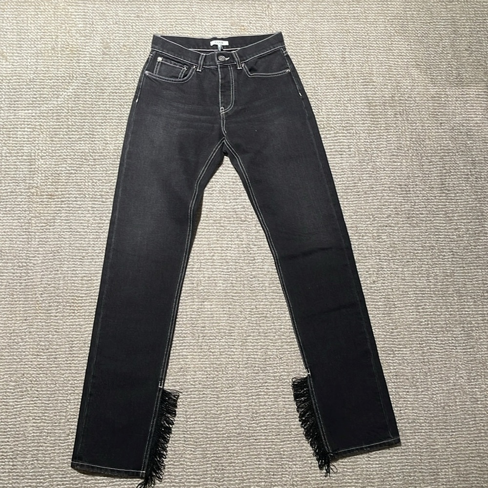 Ganni Black washed Fringe Skinny Jean size 25